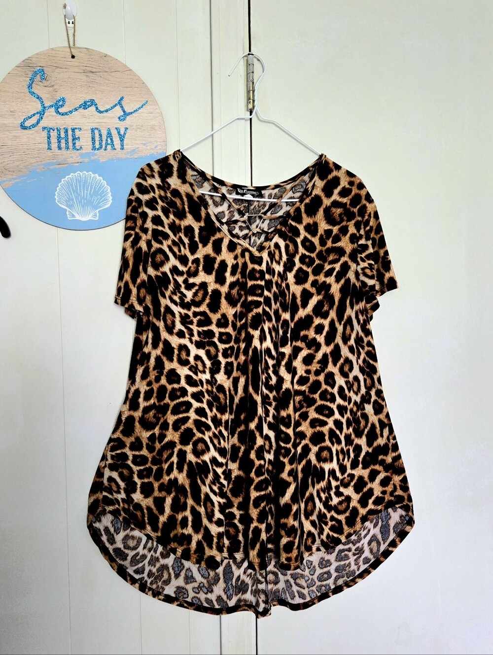 Top Fashion Of Ny Leopard Print Flair Blouse